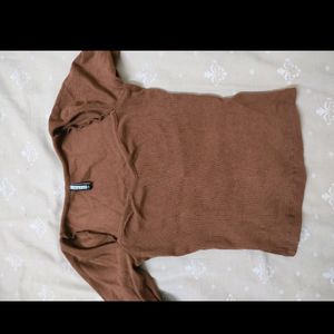 COWL NECK BROWN TOP