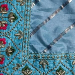 Art Silk Lace Border Saree With Blouse Piece