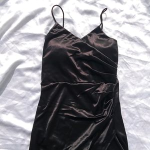 Cocktail Padded Satin Black Dress 🖤