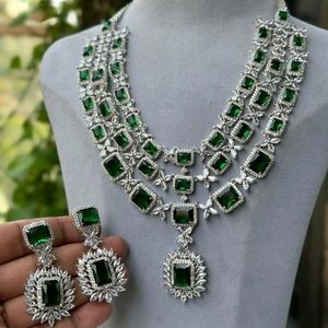 🍀American Diamond Jewellery Set☘️