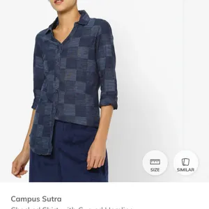 Campus Sutra Checked Shirt With Curved Hemline