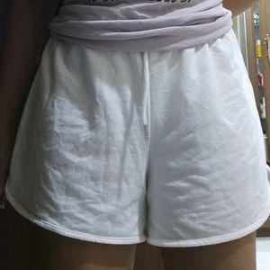 White Casual Shorts