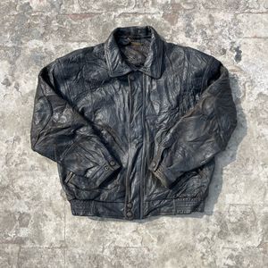 PLAY BOY LEATHER BOMBER JACKET