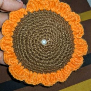 Crochet Handmade Sunflower Coin Purse