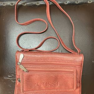 Peach sling bag