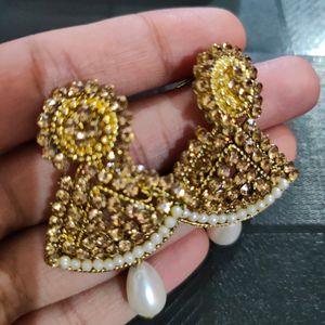 Combo Offer Golden Jhumka And pearl Jhumk