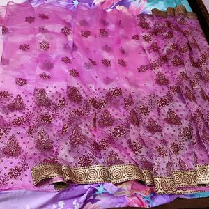 Organza Saree With Printed Design