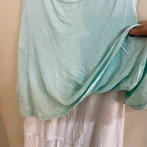 Sea Green Tank Top Inner Attached