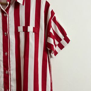 Red And White Stripe Shirt In M Size