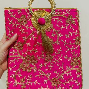 Pink Embroidery Bag