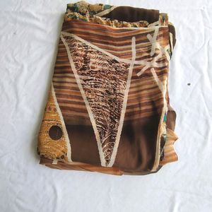 Brown Printed Sarees (Women's)