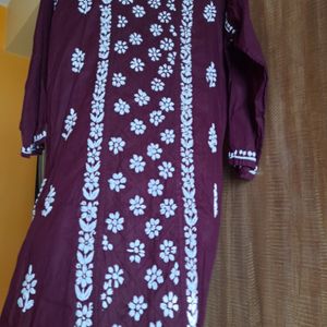 Brown Thread Work Kurta