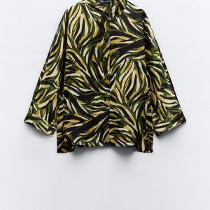 Zara Animal Printed Oversize Shirt