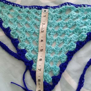 Blue Crochet Bandana Hair Accessory