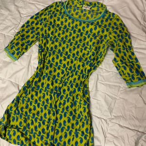 Lime straight short kurta