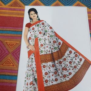 Zari Copper Floral Saree Daily Wear Rs 350