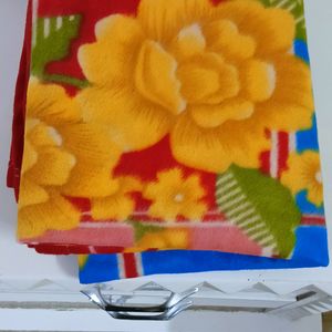 Floral Single Fleece Blanket for AC room (New)