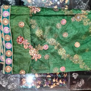 Beautiful Double Shade Saree Purple And Green