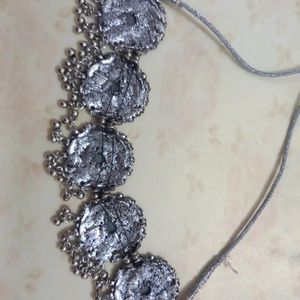 Oxidized Necklace With Tikka