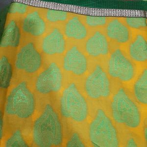 Beautiful Yellow, Green Saree