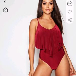 Boohoo Red Silky Vest