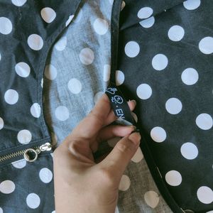 Polka Dot Denim Short Dress