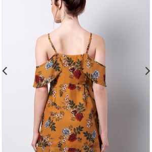 Mustard Floral Dress | Faballey