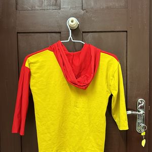 Mustard & Red Color Sweatshirt (PolyCotton)