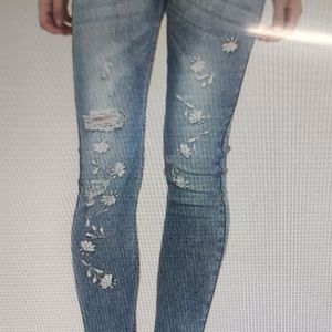 Women Skinny Mid Rise Blue Jeans