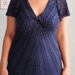 Blue Sequins Top