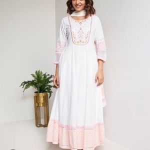 Global Desi Maxi Dress With Dupatta