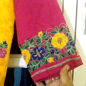 yellow embroidery kurta