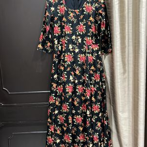 Black Printed Maxi Dress