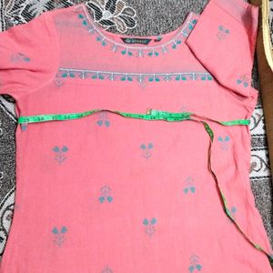 Avaasa Peach Colour Kurti For Women