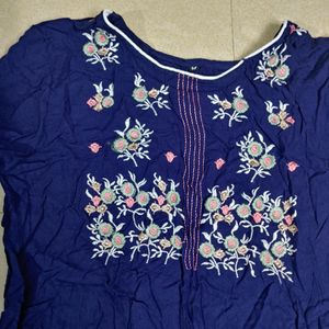 Blue Embroidery Kurta