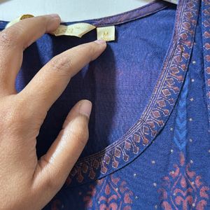 Avaasa Blue Side Open OverCoat Kurtha