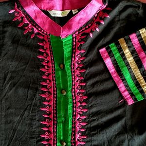 Black A-Line Kurta