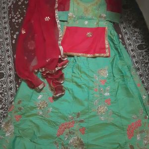 Beautiful Green Lehenga Choli With Dupatta