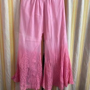 Double shade Pink chikankari kurta suit set