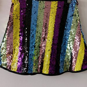 Shein Rainbow Sequin Skirt