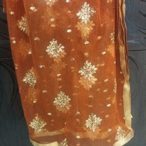 Heavy Embroidered Net Dupatta For Wedding