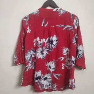 Gia Red Floral Top