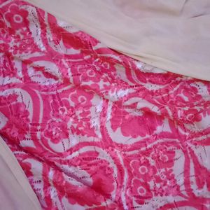 A Pink Ethnic Velvet Gown Medium Size For Girls