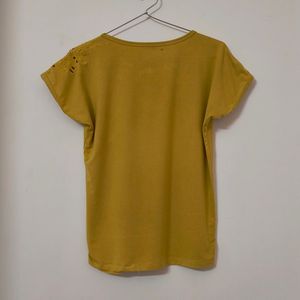 Mustard Yellow Stretchable Tshirt