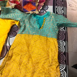 Girls Ethnic Wear Two Shirts With Fulkari Duppata