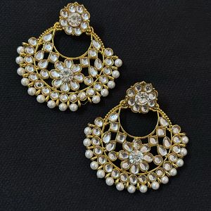 Kundan And Pearl Earrings