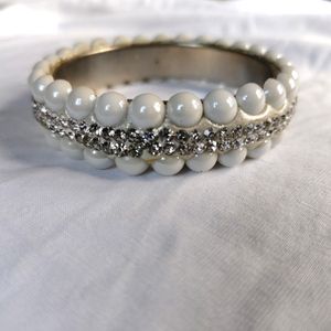 Pearl And Rhine Stone Bangle