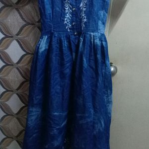 Denim Frock For Girls