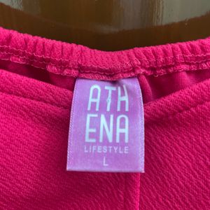 Athena-Chic Fuchsia Pink Power Shoulders Top