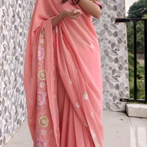 Saree With Stitched Blouse